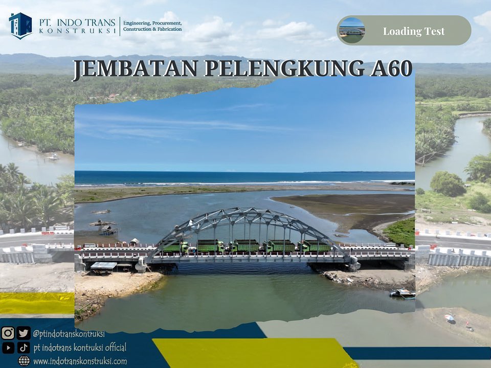 Loading test Jembatan Pelengkung Kelas A Bentang 60 Meter